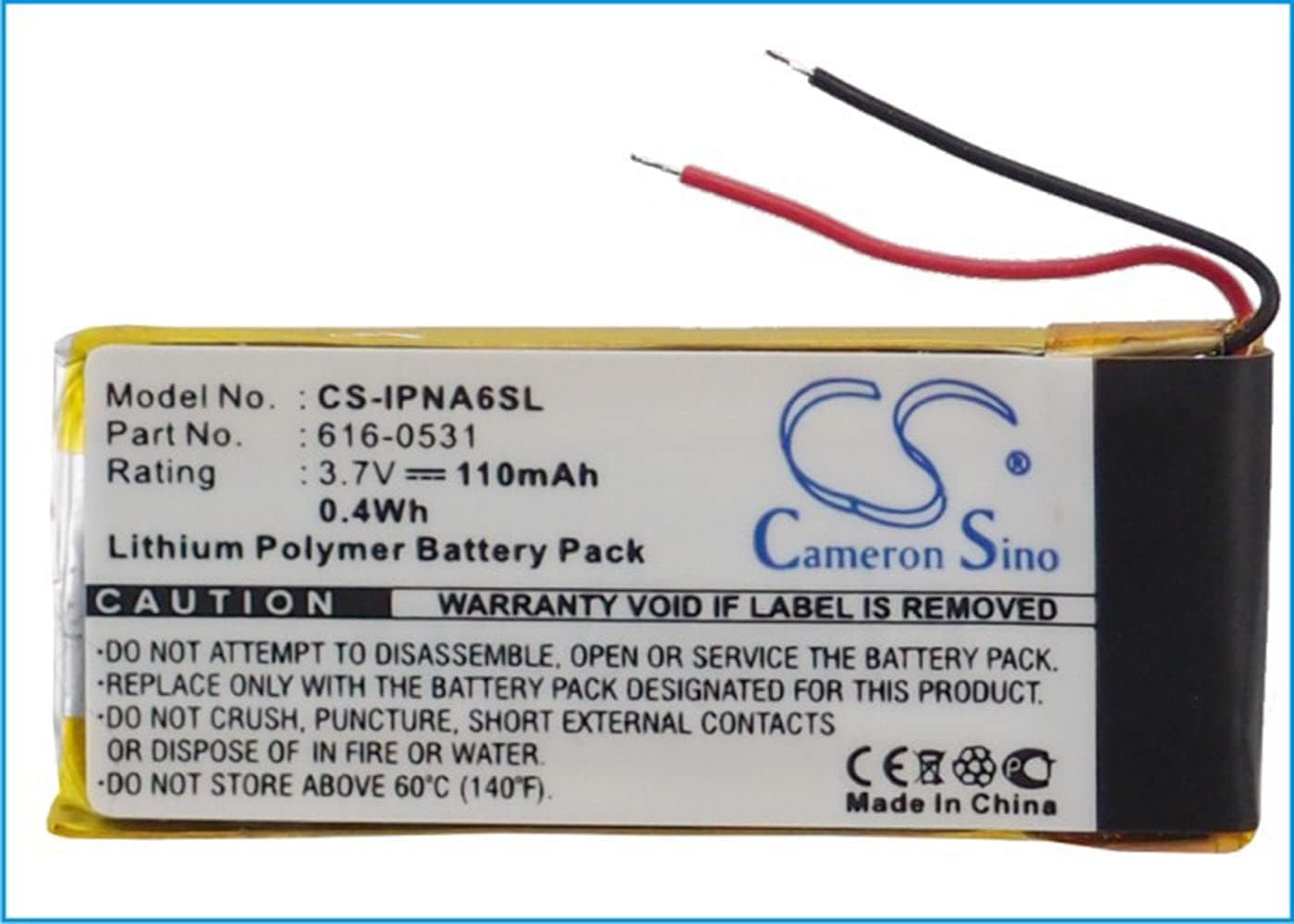 VINTRONS Replacement Battery for Apple iPod Nano 6th, iPod Nano 6th Generation