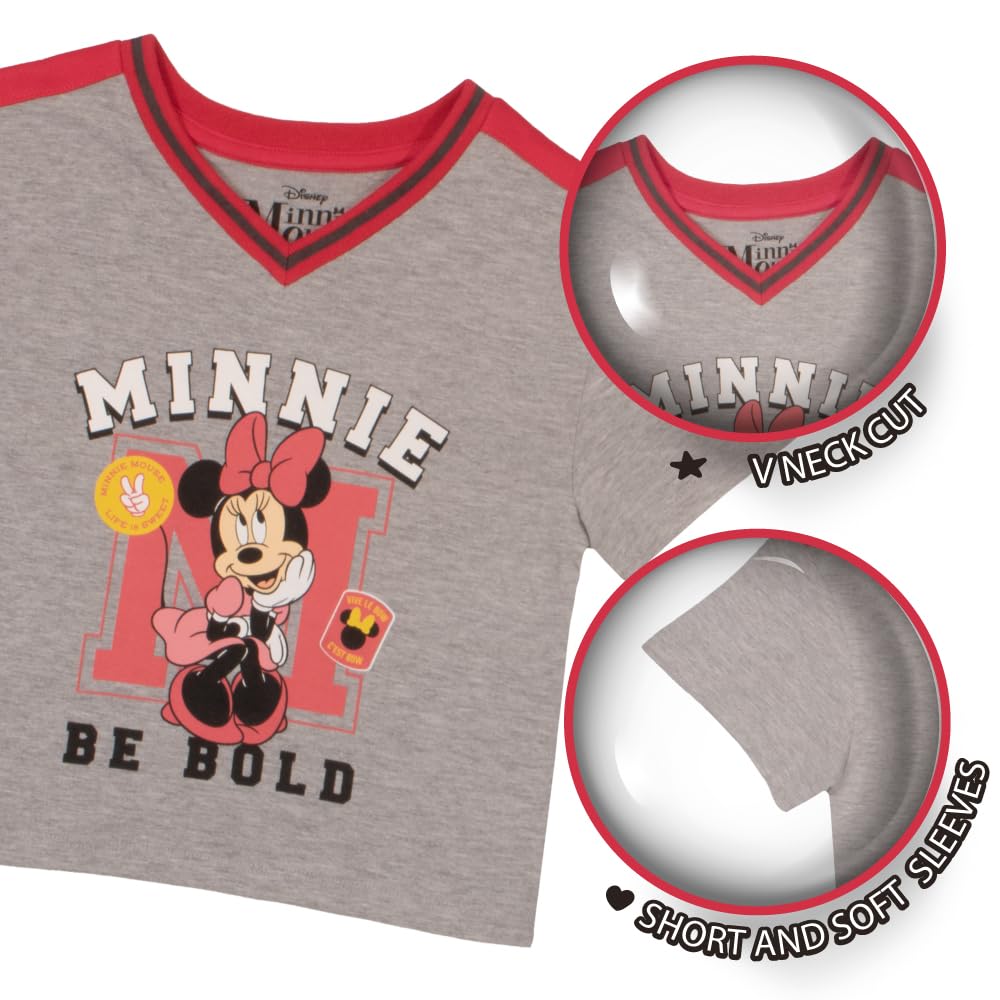 Disney Princess, Lilo and Stitch, Minnie Mouse, Moana y Frozen Girls - Conjunto de 2 piezas - Camiseta de manga corta y falda para niños