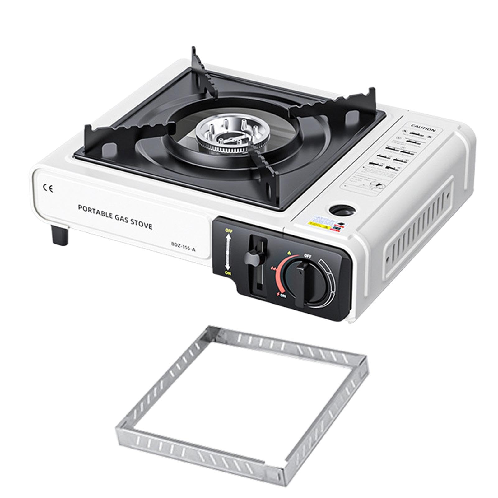Réchaud de camping à cassette coupe-vent avec contrôle de la chaleur