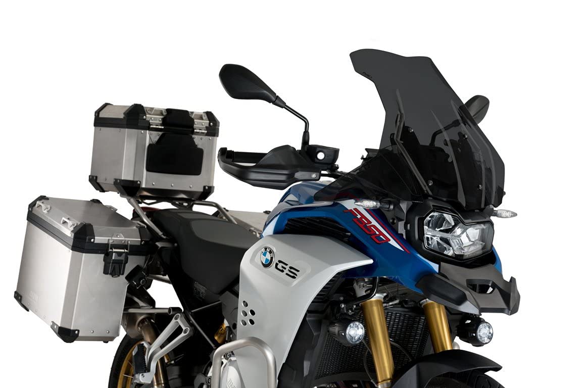 Puig 3595F Cúpula Touring Plus extra alta y aerodinámica en acrílico de alto impacto con perfil redondeado que maximiza protección y confort en ruta, Ahumado Oscuro