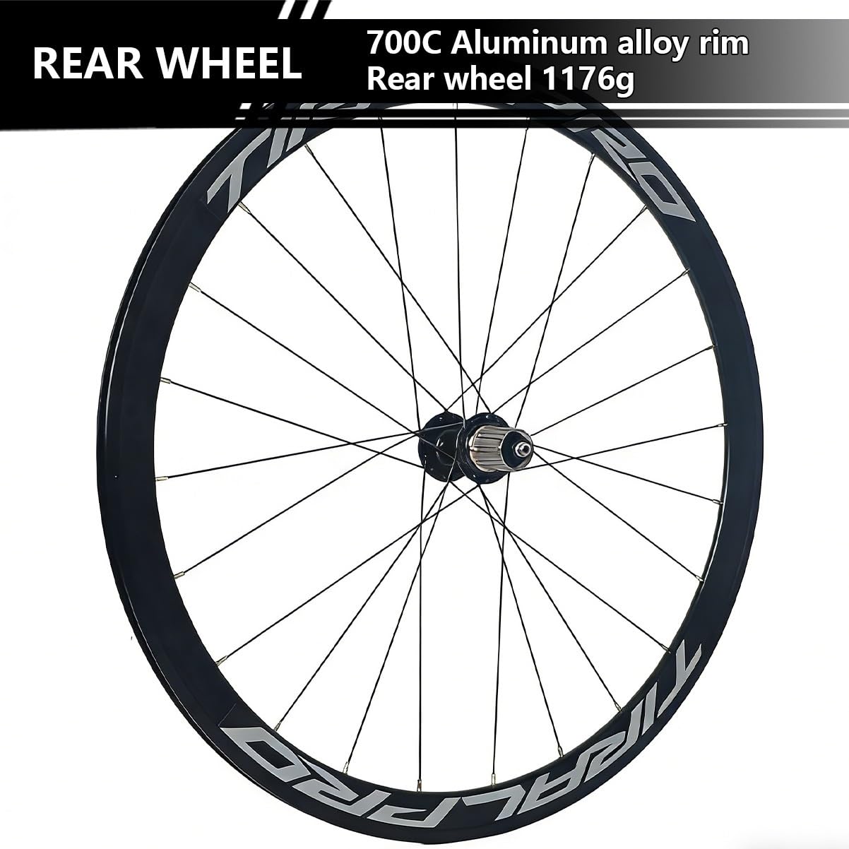 Juego De Ruedas para Bicicleta De Carretera 700C Ruedas Delanteras Y Traseras De Aleación De Aluminio Freno V-Brake Buje QR para Cassette De 7-12 Velocidades Altura De La Llanta 40mm