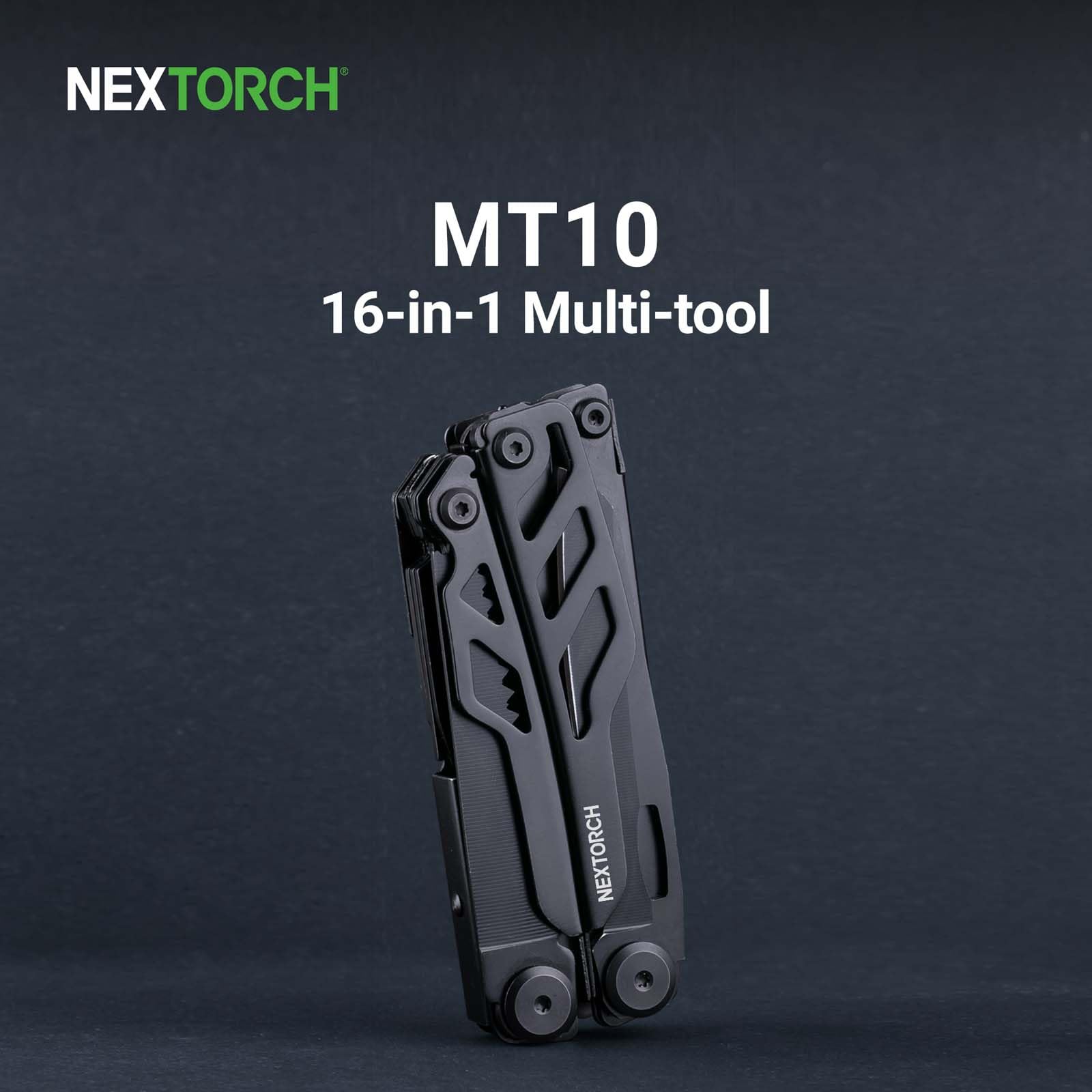 Outil multifonction NEXTORCH MT10 16-en-1, , pince multifonctions en acier inoxydable avec couteau de poche 50Cr15MoV, grands ciseaux, outil EDC pour le camping et les activités de plein air
