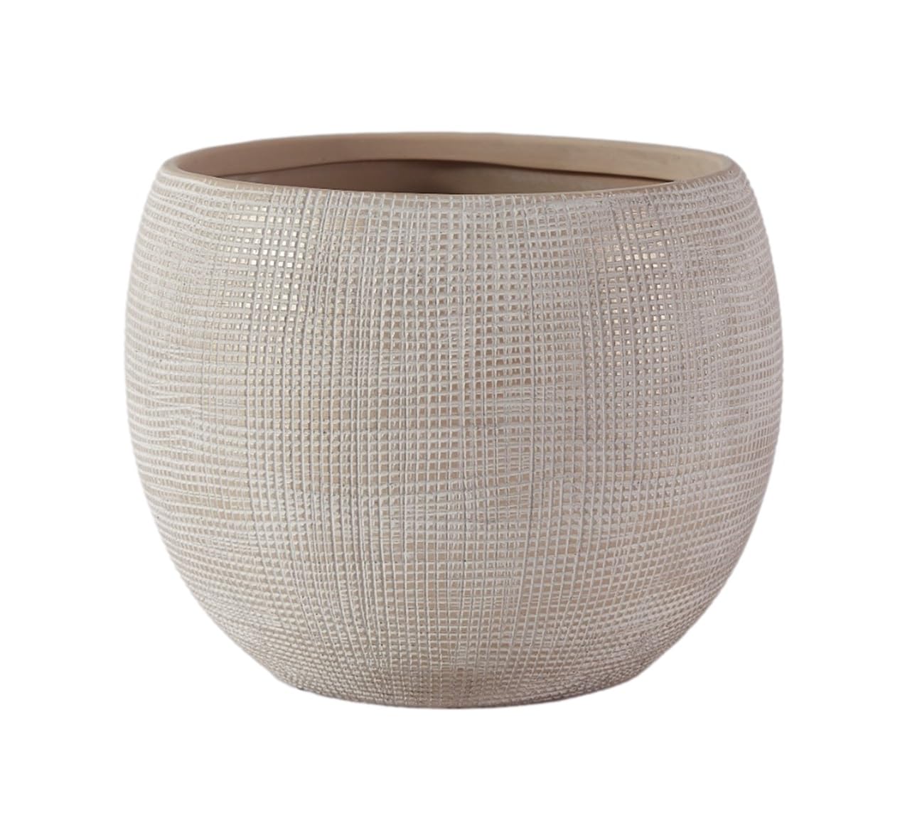 Olly & Rose Beige Barcelona Ceramic Plant Pots 25Cm - Large Plant Pots Outdoor And Indoor - Planters - Flower Pots