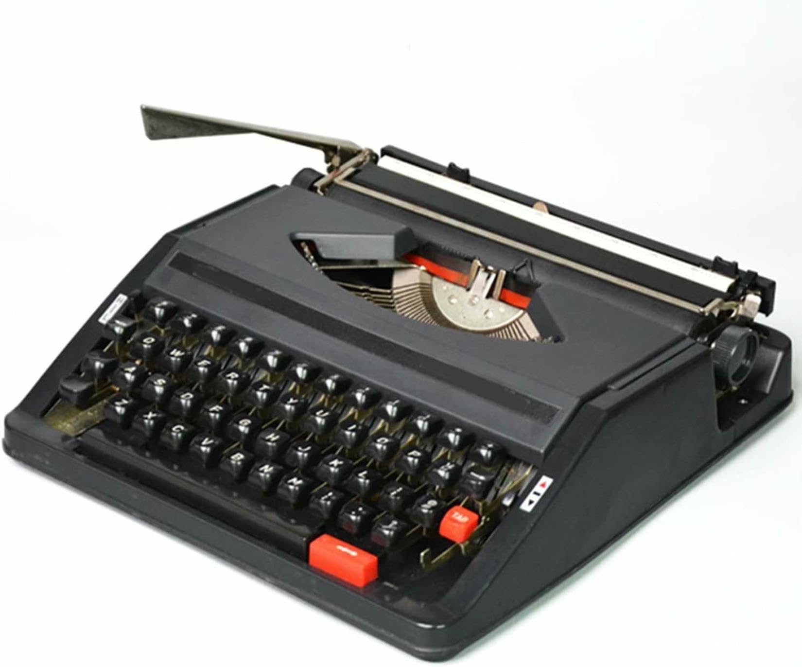 Vintage Classic Retro Manual Typewriter Machine Traditional Portable Old Typewriter for Writers with Twin Spool Black Red Ribbon Sleek Word Processor