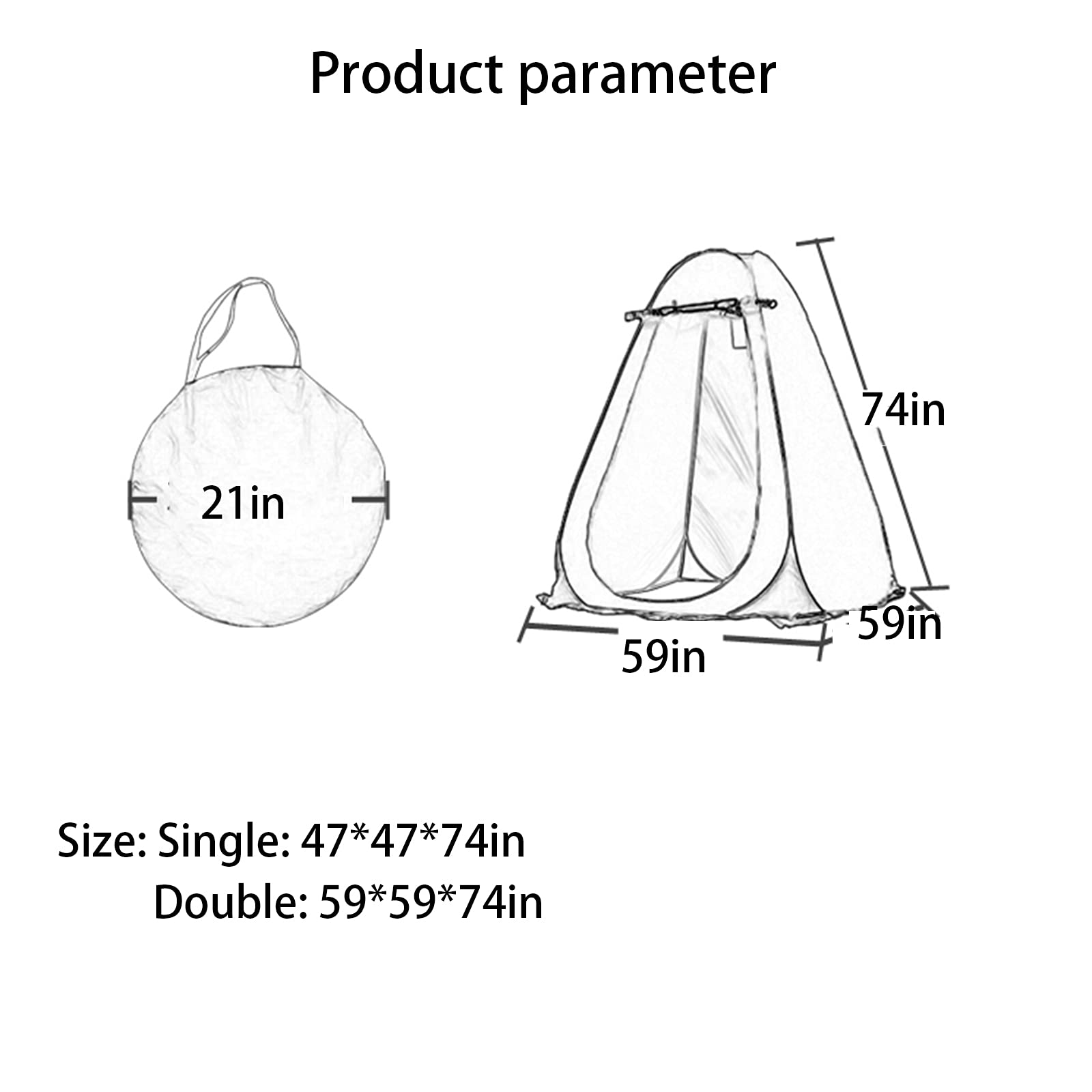 Tente de Camping, Tente de Douche, abri de pêche pour Camping, Plage, abri Solaire extérieur, Tente de Toilette de Camping, Tente à Langer Portable avec Sac de Transport, Vert, 47