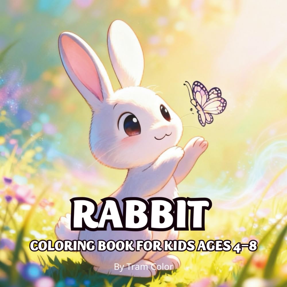 Cute Rabbit Coloring Book for Kids Ages 4–8: Fun and Easy Bunny Coloring Pages for Relaxation and Creativity