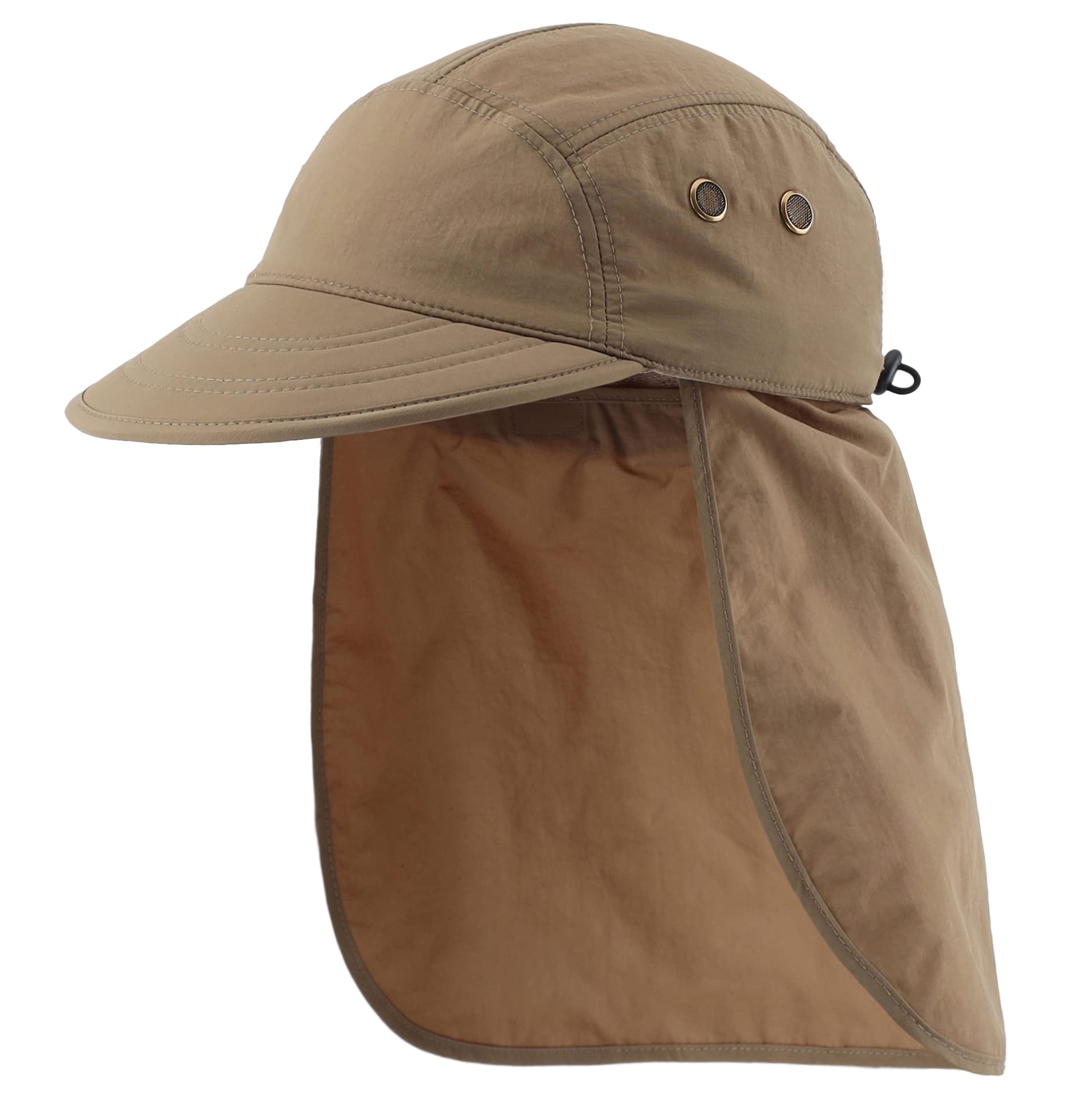Sponsored Ad - Mens Foldable UV Protection Sun Hat with Removable Neck Flap Outdoor Adventure Sun Cap for Fishing Hiking Safari