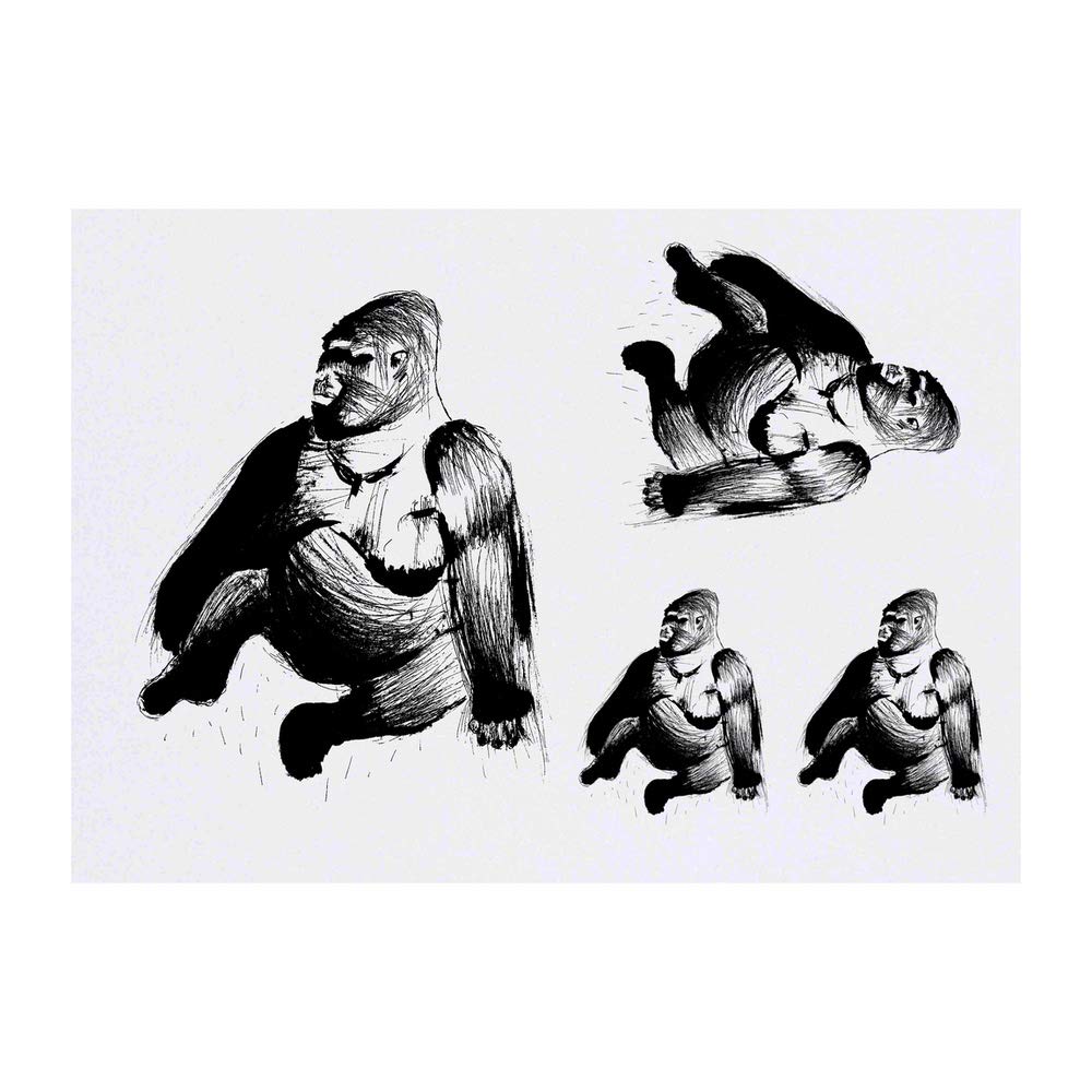 4 x 'Sitting Gorilla' Temporary Tattoos (TO00005742)