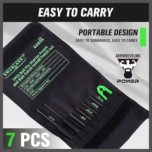 Miniatura 4 de SWANLAKE - Juego de 7 perforadores de arranque y pernos, 1/16 pulgadas, 5/64 pulgadas, 3/32 pulgadas, 1/8 pulgadas