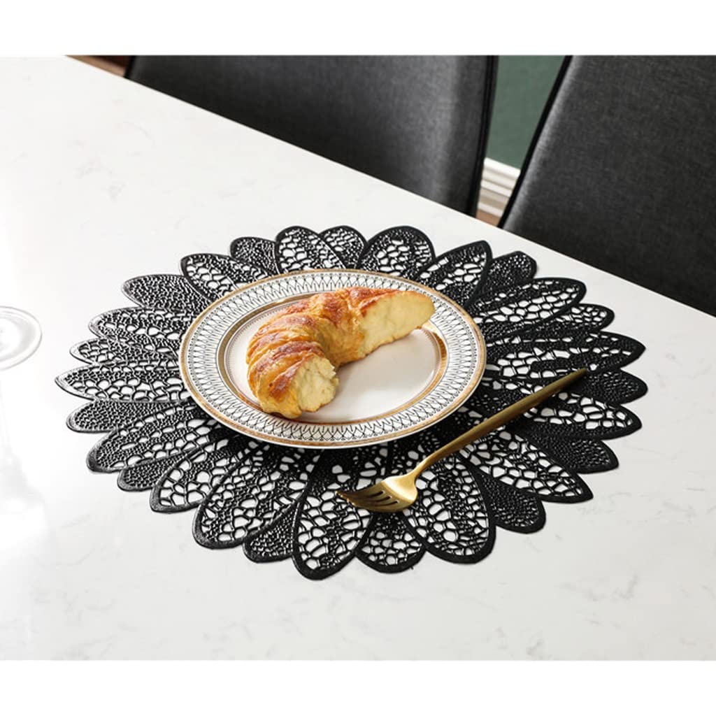 Cuscinetto Isolante Termico Cuscinetto Isolante Termico Floreale Cavo Tappetino Antiscottatura e Tappetino Set di 2 (Color : Black) HGCHH