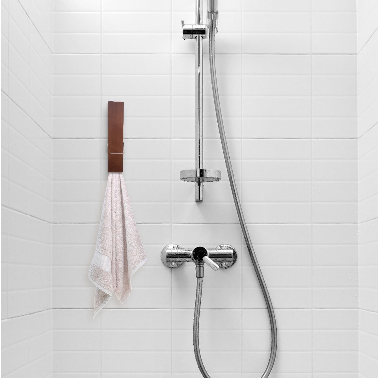 DOITOOL Mollettone Asciugamano Gigante in Materiale Sintetico Marrone, Clip Creativa per Asciugamani, Facile da Installare per Organizzazione Interna in Casa e Hotel