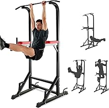 ISE 5-in-1 Power Tower Workout Dip Station, Multifunction Pull Up Bar for Dips, Chin Up, Ideal as Chin, Abs, Back and Triceps Trainers, Pushups, Abs and Falls SY-5607