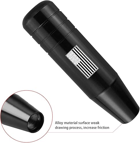 Miniatura 5 de Paquete de 1 pomo de palanca de cambios, diseño de bandera estadounidense, perilla de palanca de cambios de metal, mango de cambio de coche con peso