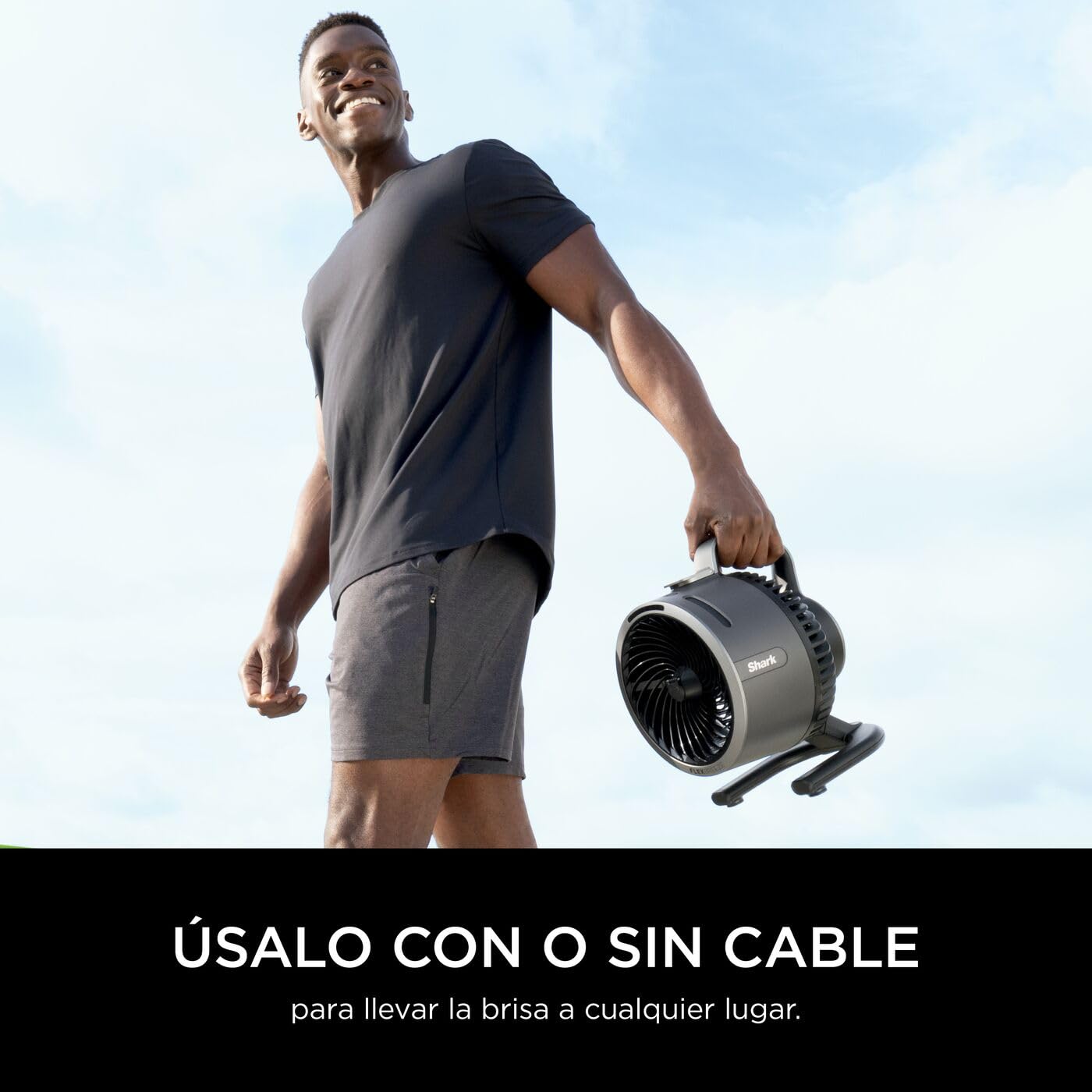 Shark FlexBreeze HydroGo, potente ventilador silencioso portátil con nebulización, para interior y exterior, resistente, con o sin cable, pequeño y ligero, 5 ajustes de velocidad, Gris FA050EU — view 9