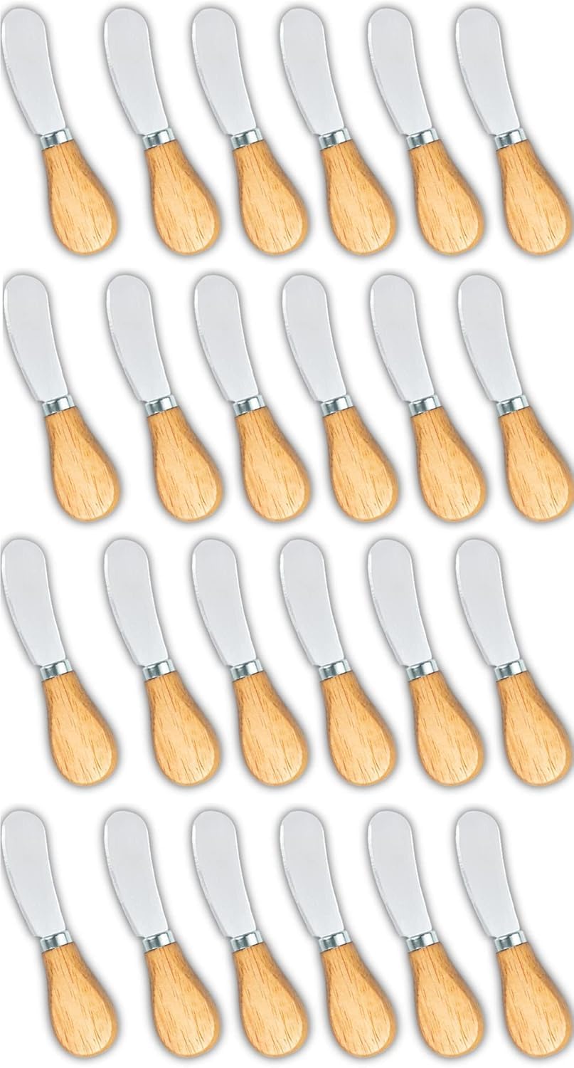 Cheese Spreader Bulk, Set of 24 Little Butter Knife, Wine and Cheese Party, Mini Tiny Cheese Serving Knives for Charcuterie Board &amp; Trays Peanut Cream Jam Jelly Candy
