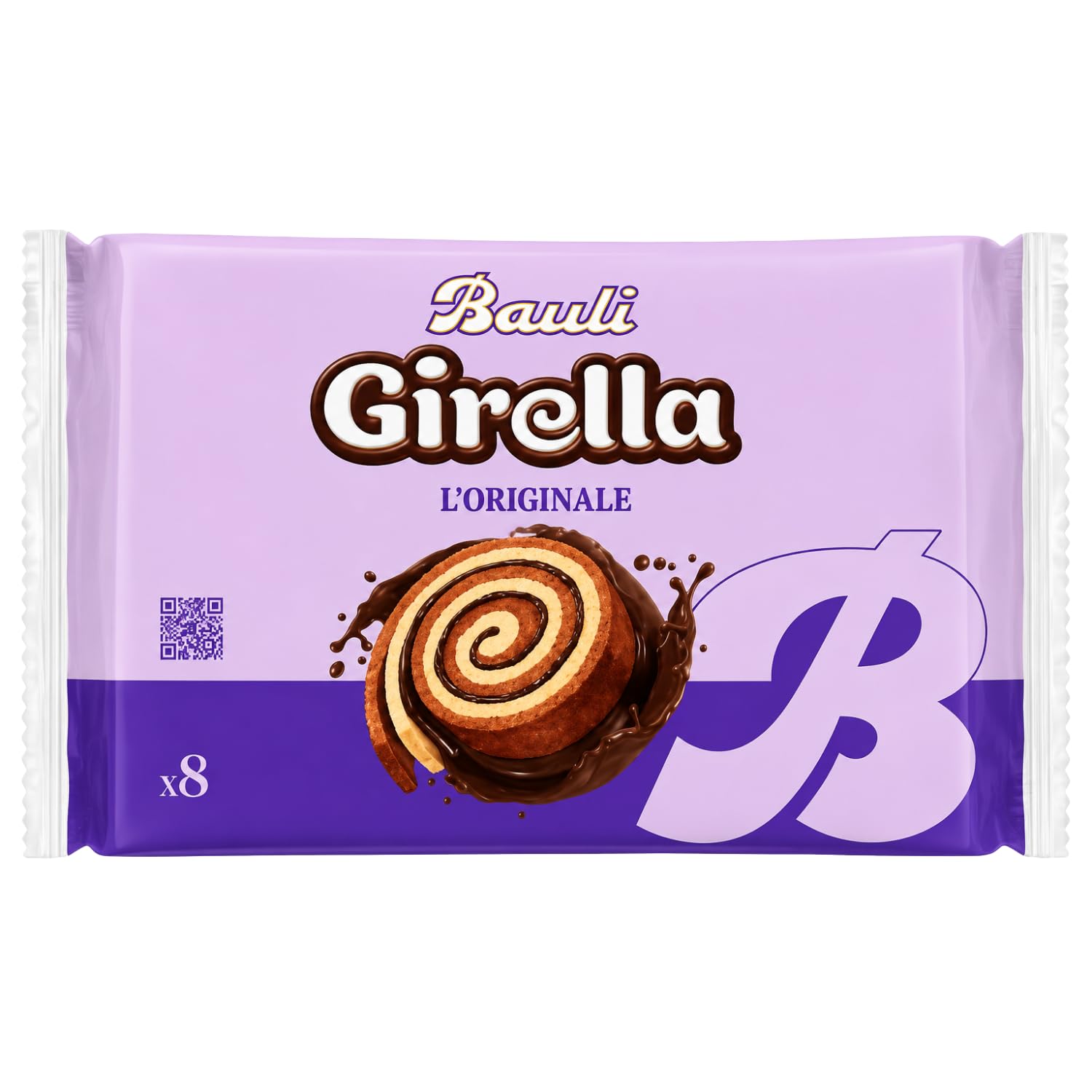 Merendine Girella al Cacao 8 Pezzi 280g Snack Dolce Soffice per Colazione e Merenda Variazioni 4/8/12 Confezioni (12 PEZZI)