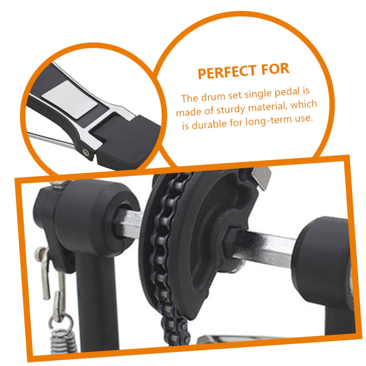 ibasenice Pédale de Grosse Caisse Remplacement Professionnel Pédale de Batterie Structure Robuste Accessoire de Percussion pour Drum Kit | Bavure, Structure Robuste, Design Classique, Accessoire D’entraînement pour Batterie