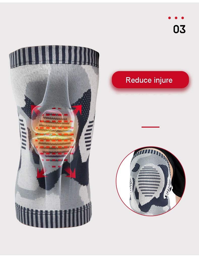 1 Par Deporte Camuflaje Tejer Compresión Rodillera Soporte para Fitness Baloncesto Fútbol Running Protector Manga Rodillera (Tamaño : X-Large) (X)