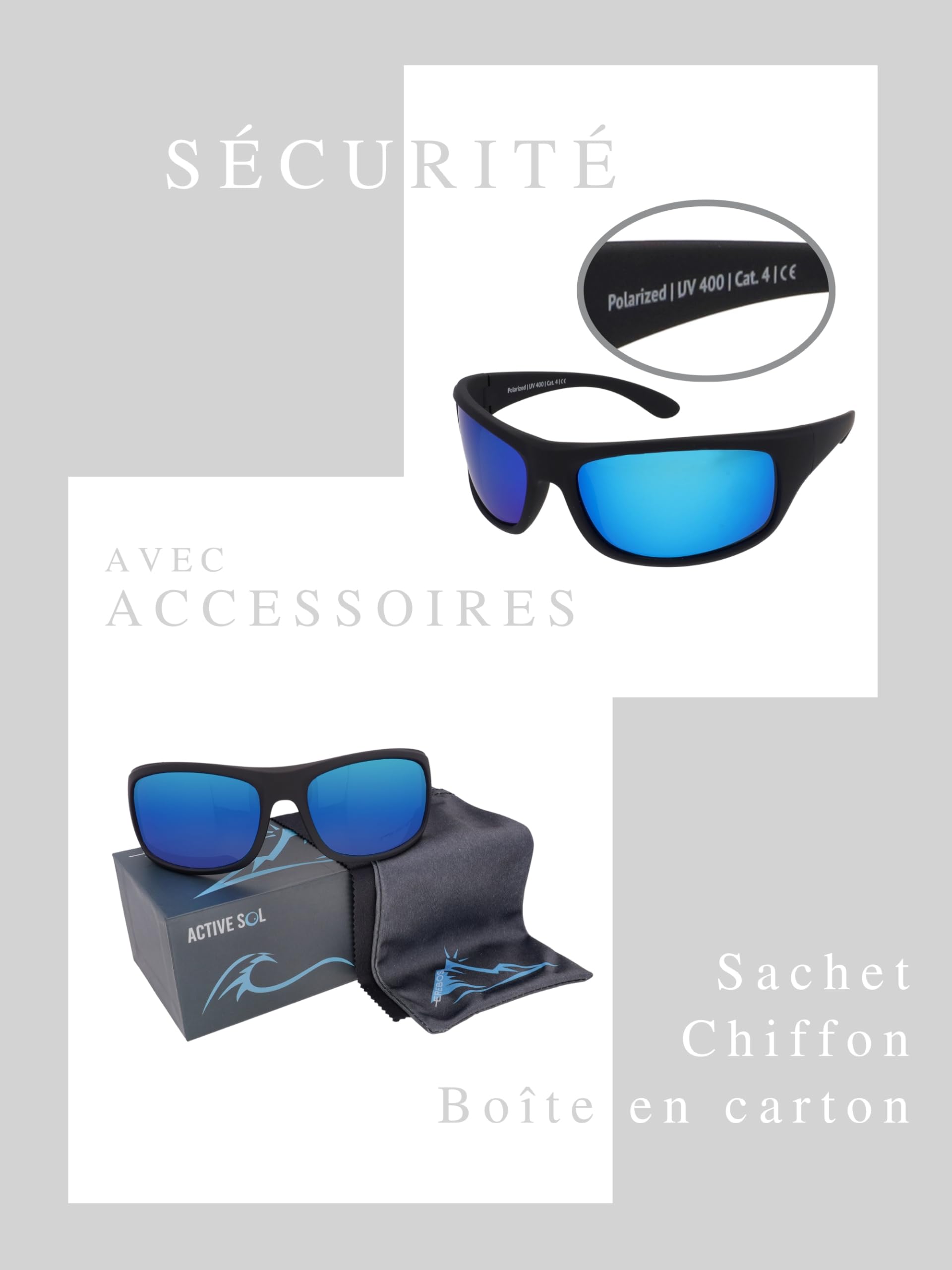 EREBOS Lunettes de soleil catégorie 4 - Extra foncées pour homme et femme - Verres polarisés et miroir - Lunettes glaciers CAT 4 - UV 400 - Lunettes pour yeux sensibles à la lumière