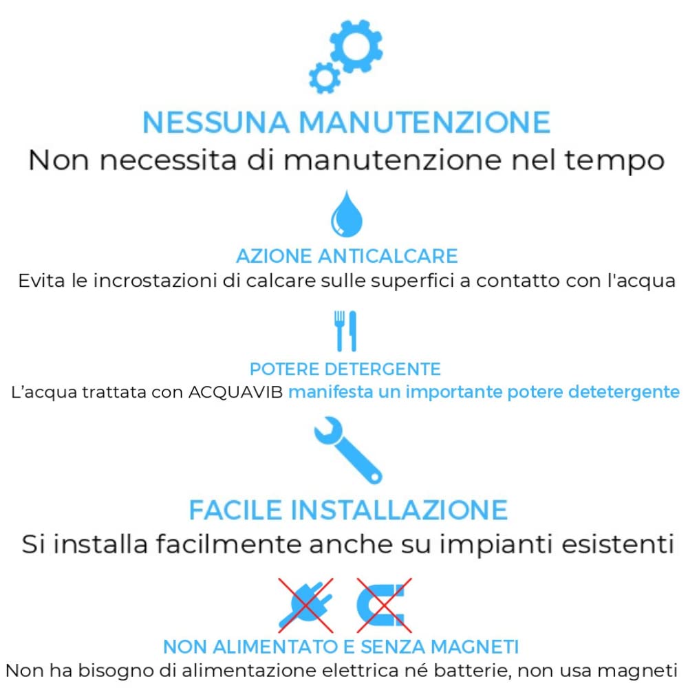Dispositivo Elettromagnetico Anticalcare Professionale Acquavib Per Impianti Civili Commerciali Artigianali Agricoli Protegge Tubature Utenze Facile Montaggio