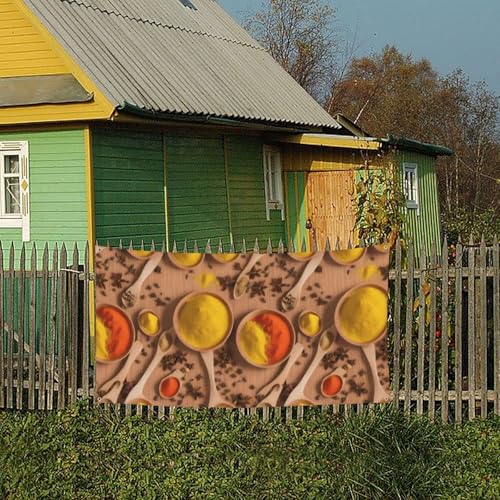 MINDBBDFJ Various Seasonings Printed Patterns Print Banners And Signs For Outdoor/Indoor,Personalized Banner Customizable Parties Halloween Banner (180x90cm)4