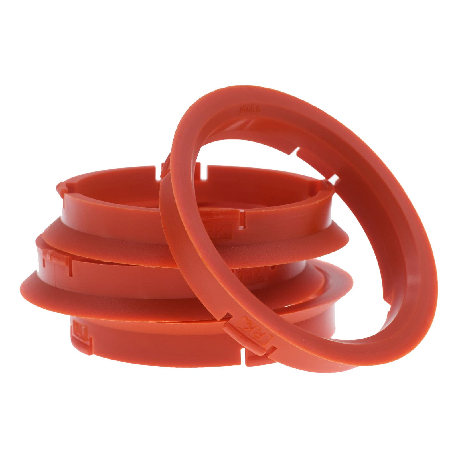 4 Anneaux De Centrage Jantes 73.0 X 57.1 Mm Rouge - Fabriqué En Allemagne