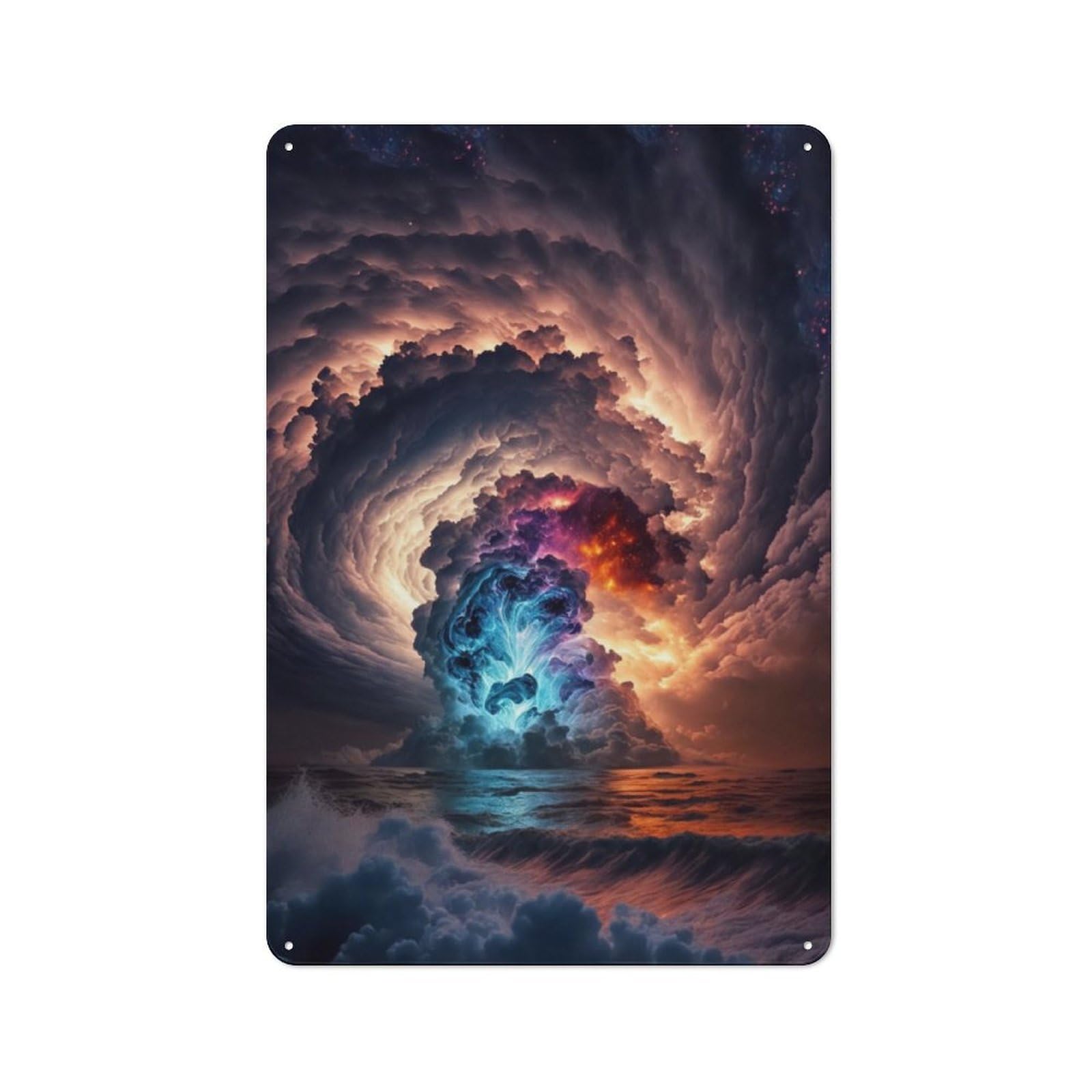 Junmoney Sunset Beach Maelstrom 30X20cm Vintage Metal Plaque With For Garage Or Workshop, A Christmas Gift For People Styling Garage And Workshop