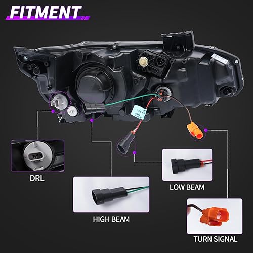 Miniatura 6 de Archaic Faros delanteros para Honda Civic 2016-2022 de 10 generación, lámpara de cabeza LED con señal de giro secuencial para Civic