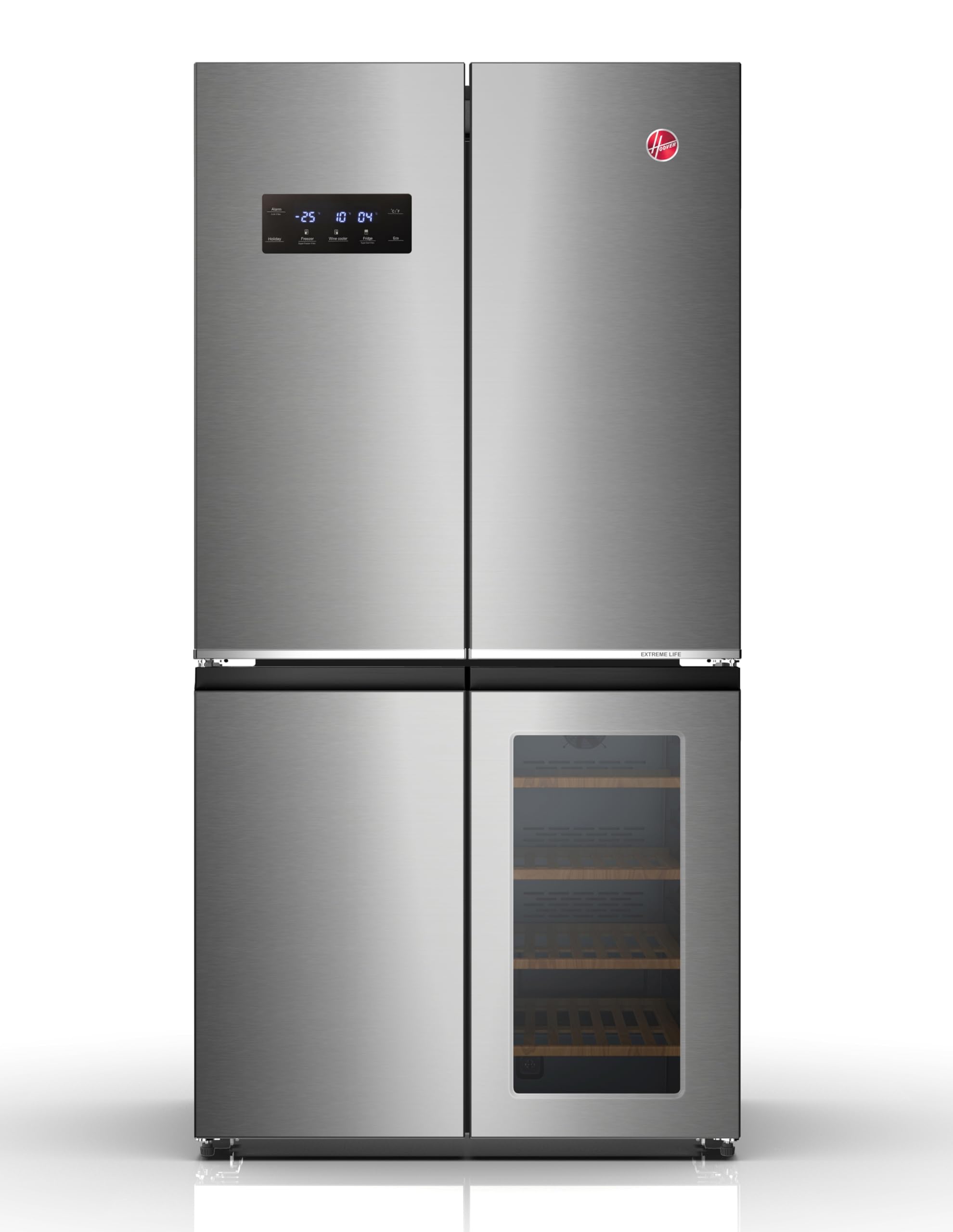Hoover Silver Frost 755L Cross Door Refrigerator with Beverage Cooler and Inverter Technology - HXD-K755-S