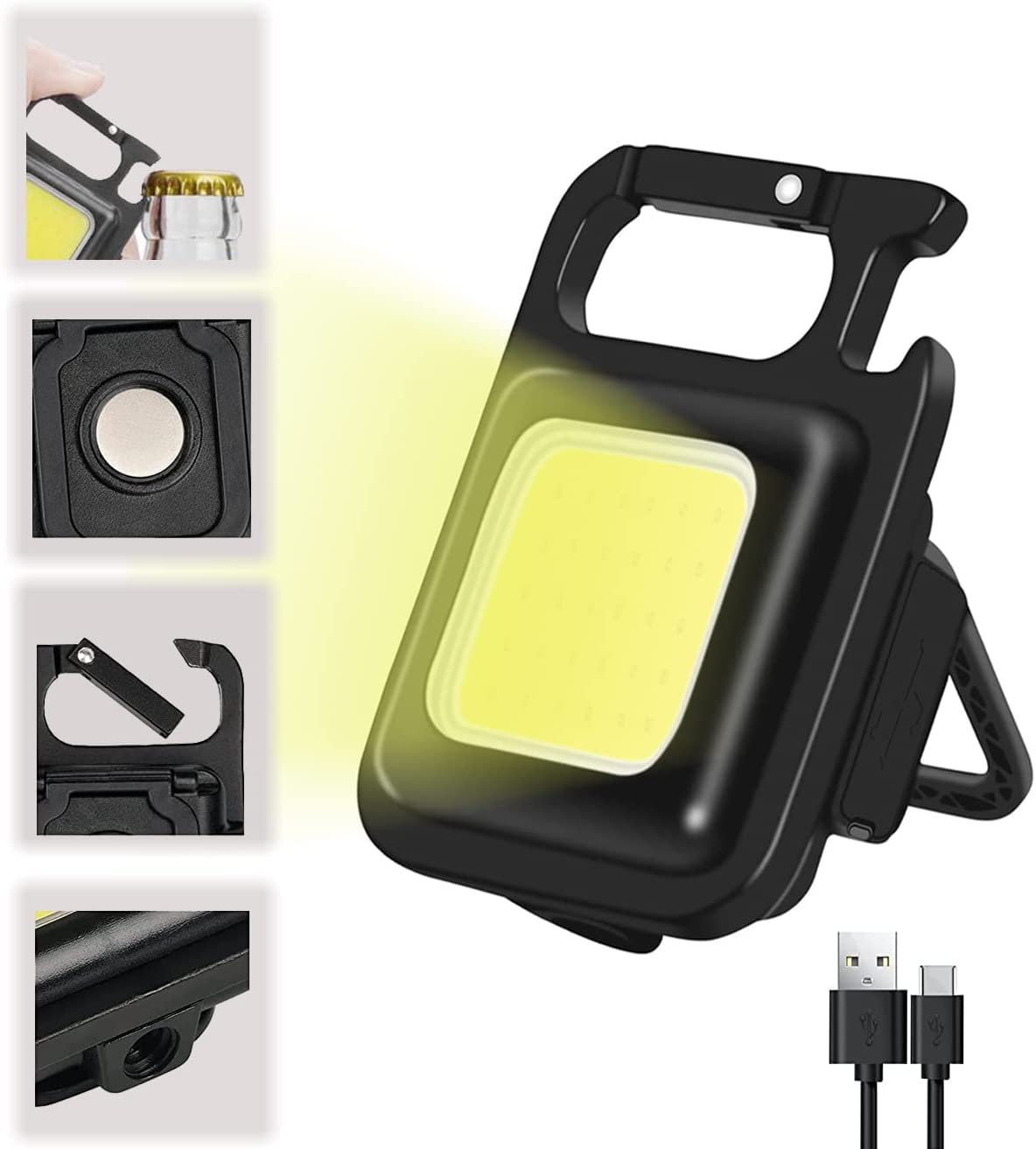 Calyrex COB Small Flashlights, 800Lumens Bright Rechargeable Keychain ...