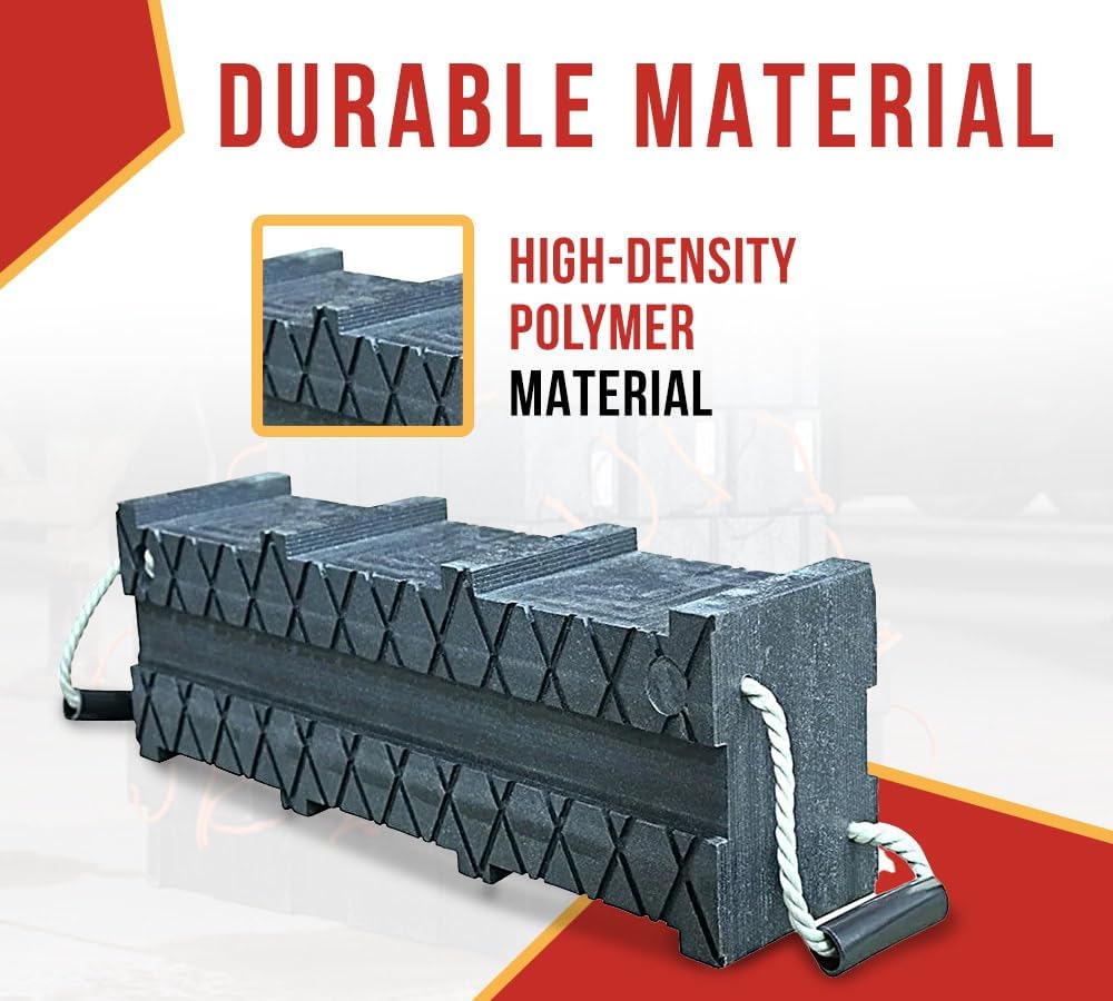 Mytee Products (4 Pack) Cribbing Block Stacker 6" x 7" x 24" - Black - High Density Polymer Material