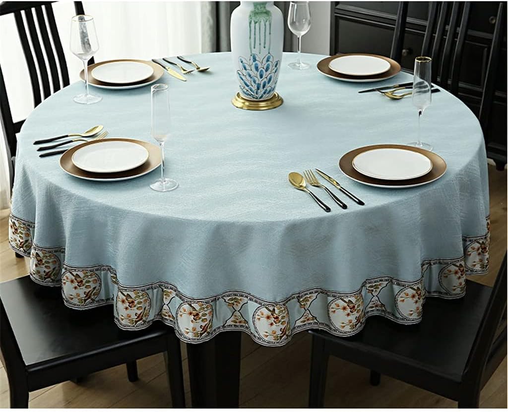 ダイニングテーブルクロス、キッチンテーブルカバー、大型ラウンドテーブルクロス家庭用シンプルテーブルクロスソリッドカラークロスコーヒー