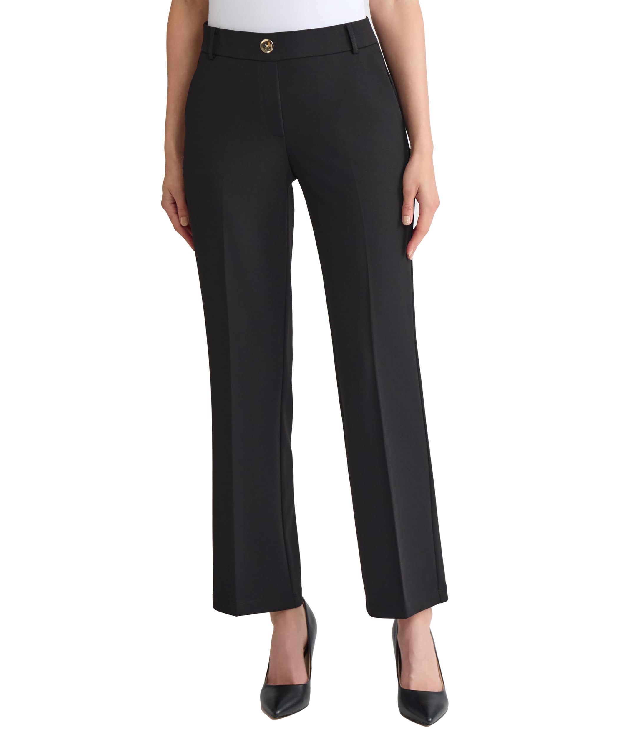 Kasper Womens Stretch Twill Pull on Trouser Leg Pant