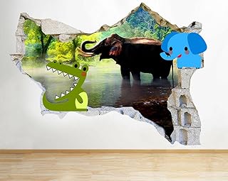 Naklejki na ścianę Słonik Naklejki Ścienne Sypialnia Dziewczyny Chłopcy Salon Tapeta dekoracyjna do domu 50x70cm