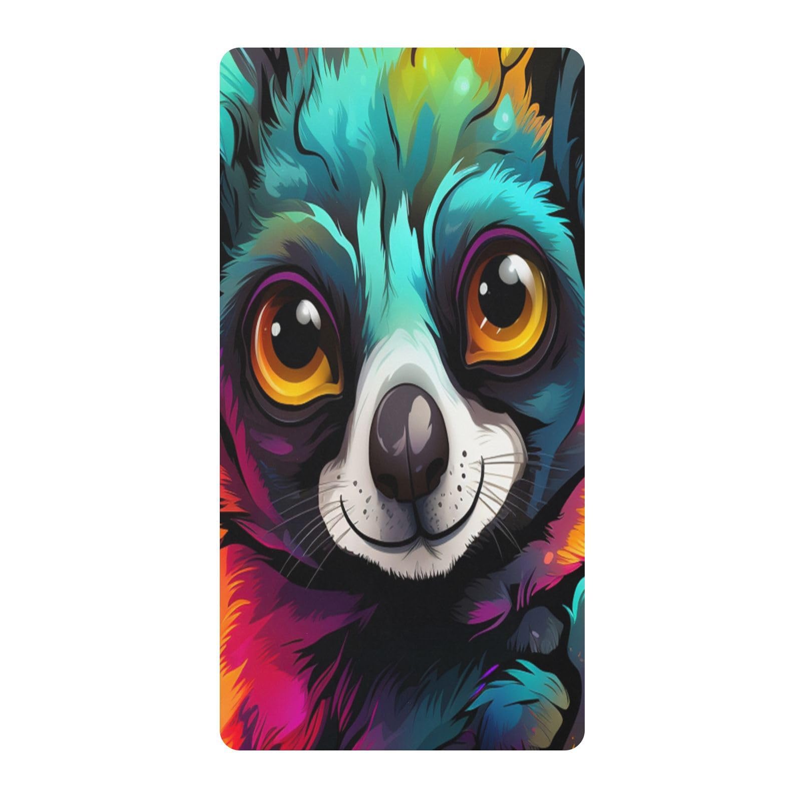 Colorful Art Lemur Monkey Toddler Crib Sheet Soft Cotton Baby Play Sheets Fitted for Mattress Playard