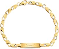 Vista 1 de Tina&Co Pulsera Personalizada con Nombre de Bebé Personalizada Chapada en Oro de 18K para Recién Nacidos a Niños Niña Niño Cumpleaños Regalo de Baby