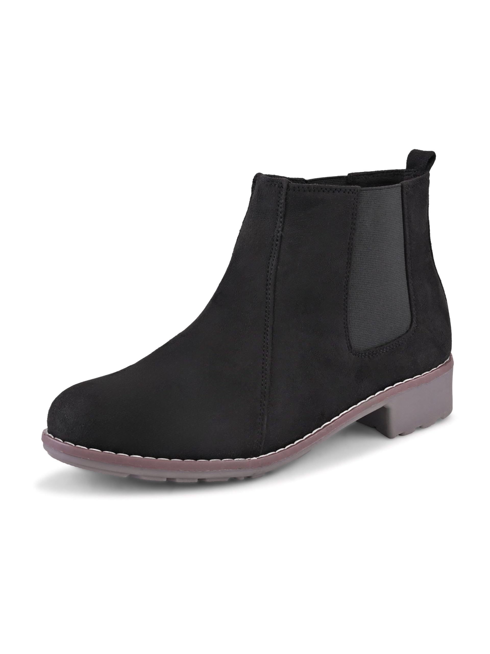 Women’s Chelsea Ankle Boots with Elastic Side Panel | Soft Cushioned Insole | Pull Tab Design | Durable TPR Sole | Comfortable Casual Footwear for Girls & Women-image-41
