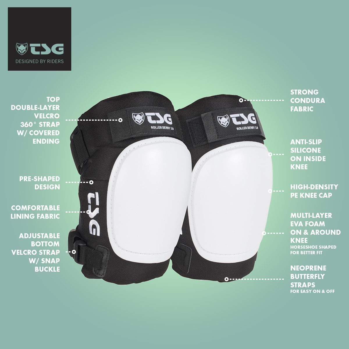 TSG Genouillères Roller Derby 3.0 Noir Foncé Taille L