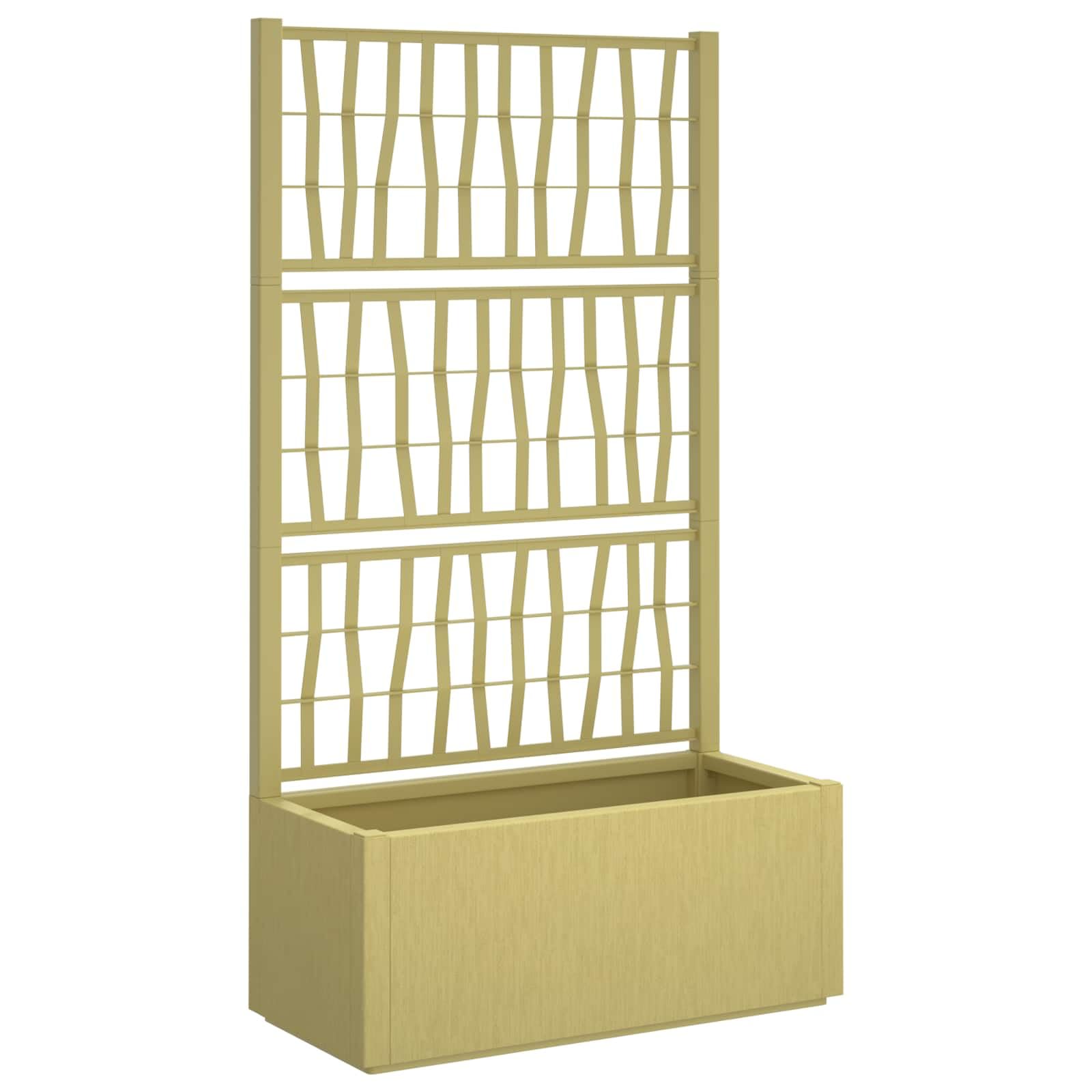 Jardinière avec treillis vert 80x36x140 cm en plastique de 80L