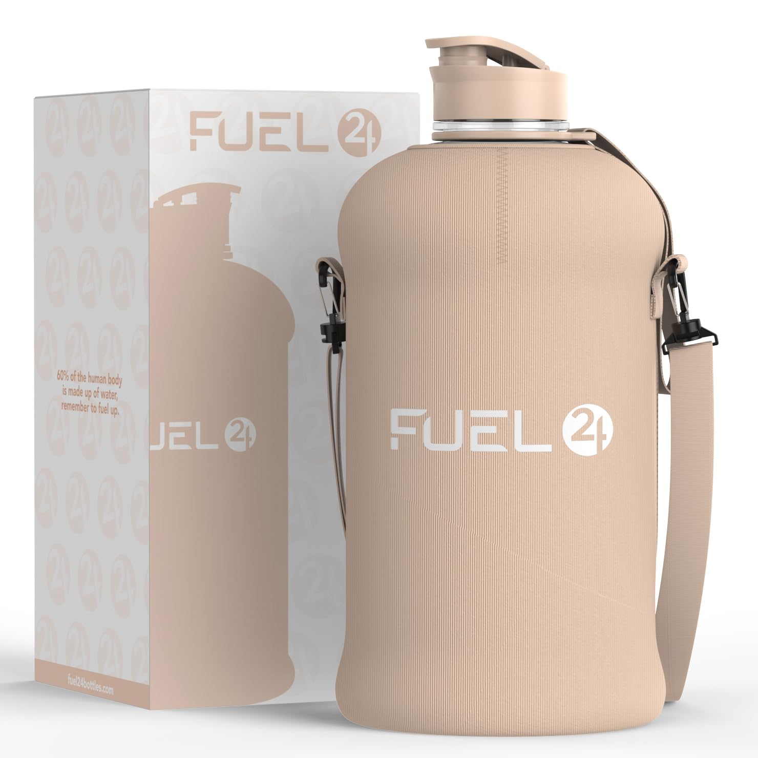 Fuel24 2,2 Liter Wasserflasche – Sturzsicher, BPA-frei, Mit Pop- Oder Strohhalmdeckel, Für Sport & Alltag
