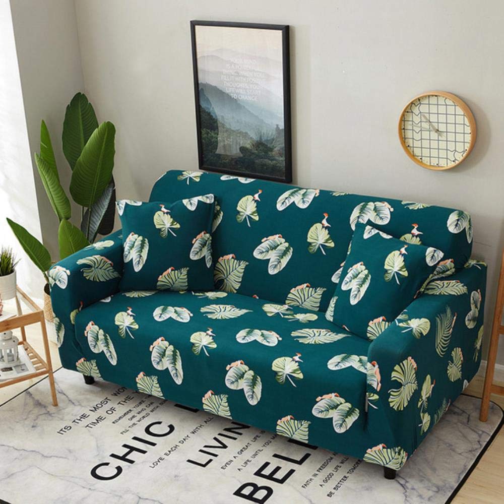 Housse de canapé 3 places extensible élastique Tropical Leaves