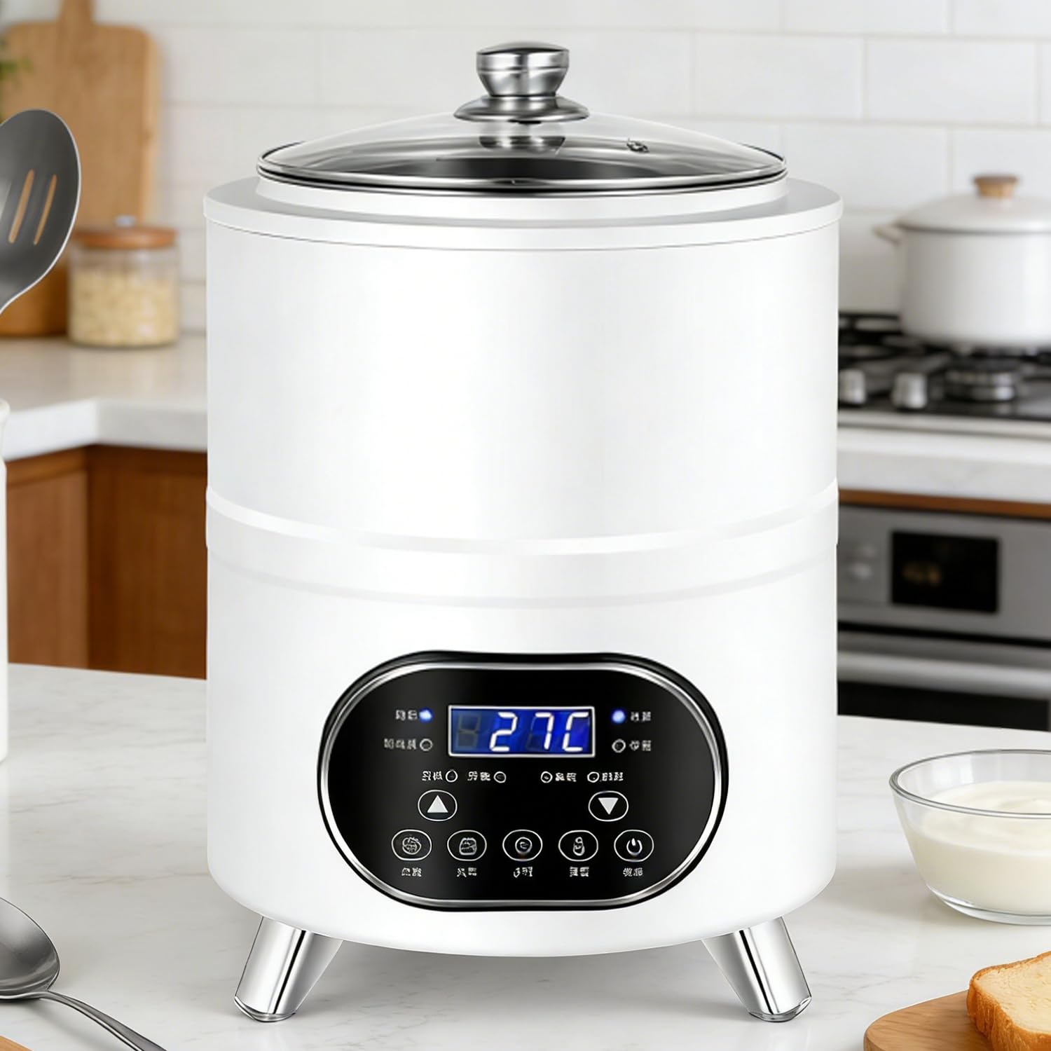 Máquina comercial de yogur, fermentación automática con control de tiempo y temperatura, ideal para yogur, natto y vino de arroz