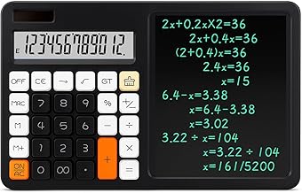 CBK Calculator with Ruffpad Notepad 2-in-1 Calculator & LCD Writing Pad with 7.5 Inches Tablet, 12 Digits, Stylus Pen for Students, Birthday Gift, Kids, Toys, School, Office, Corporate