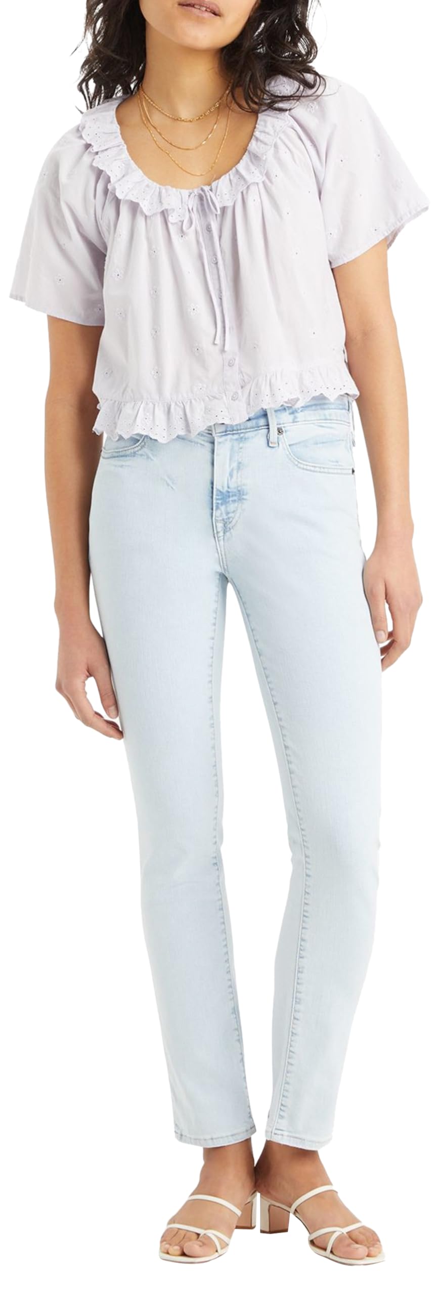 Levis Womens 712 Slim Welt Pocket Jeans, Trees Please, 31W x 32L