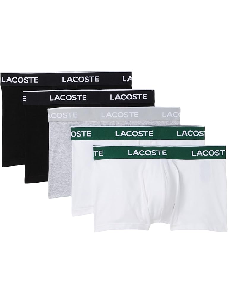 Gray Lacoste 5-pack Logo Trunks