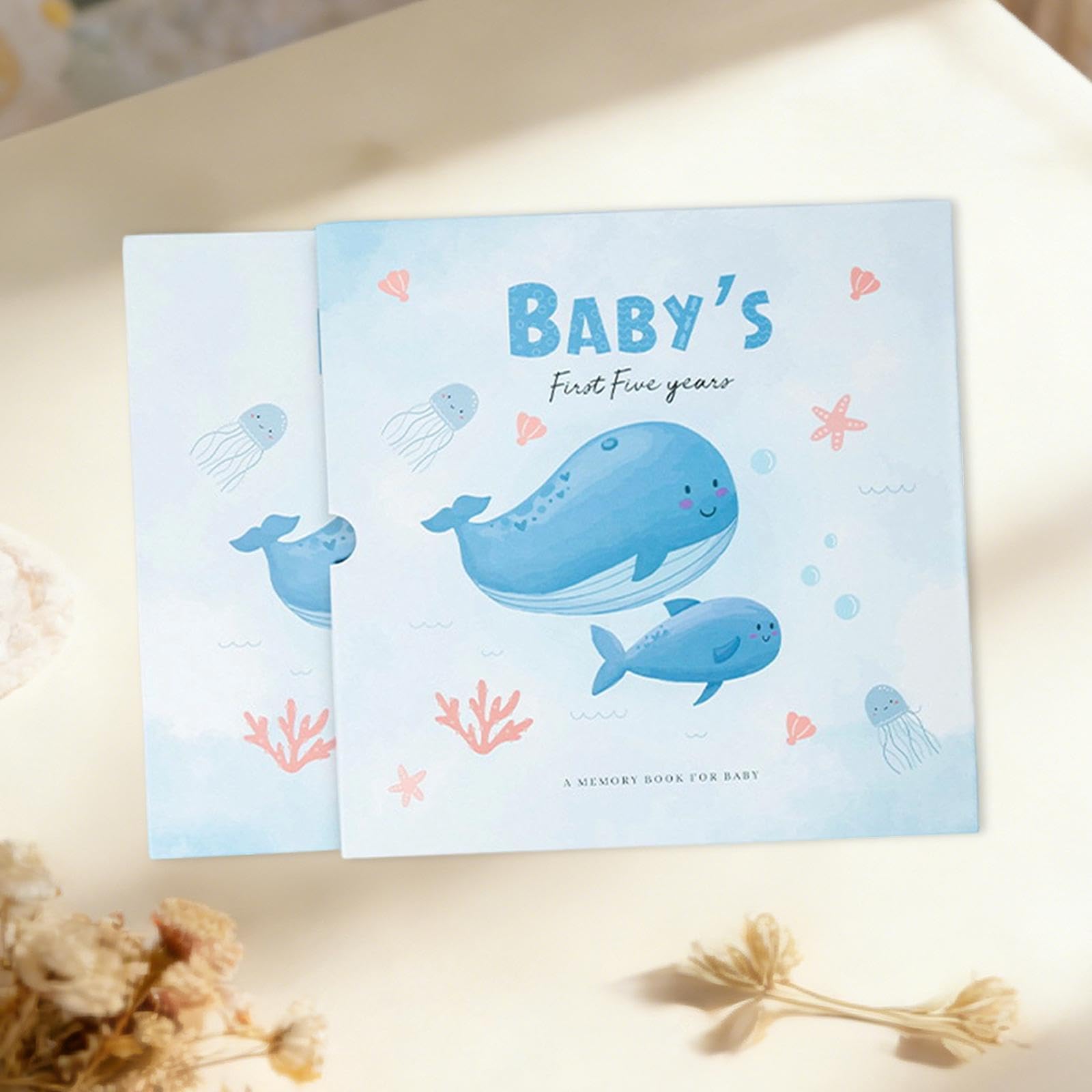 Colcolo Album dei Ricordi, diario, Regalo per Shower, dalla Nascita Fino Ai 5 Anni, per Neonati, per Documentare, Balena