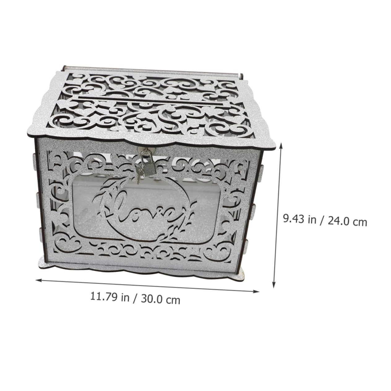 TEHAUX Scatola in Legno Per Biglietti Di Nozze Scatola Di Legno Quadra Per Biglietti Di Auguri Di Di Con Design Traforato Contenitore Per Di Laurea Anniversario