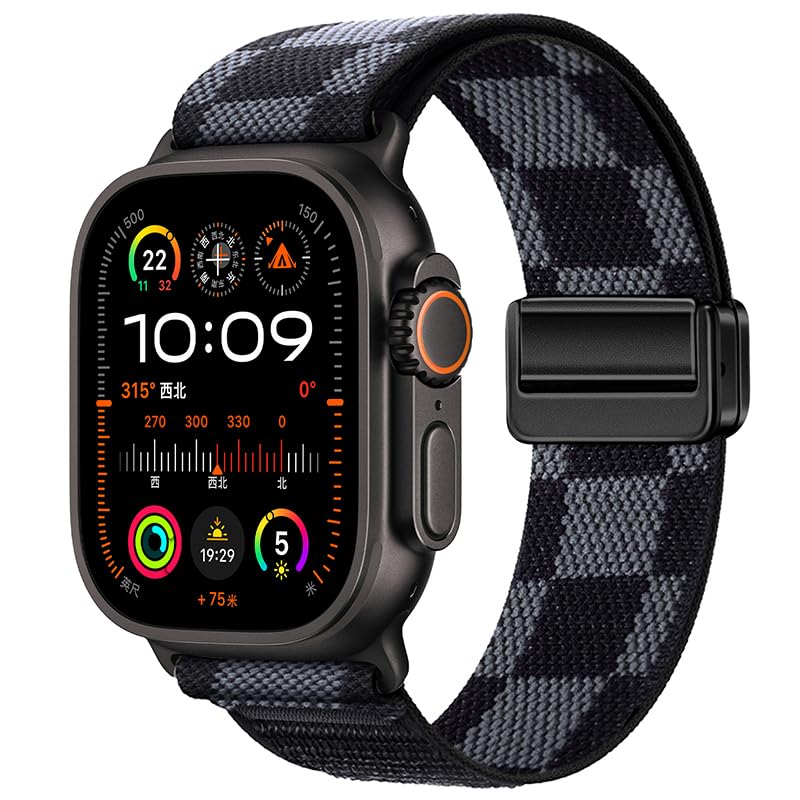 Image of Compatible with Apple Watch Ultra 3 /2 /1 Band 49mm Magnetic Nylon Strap for Series 11 /10 /9 /8 /7 /6 /5 /4 /SE Trail Loop Band 46mm 45mm 44mm 42mm 41mm 40mm