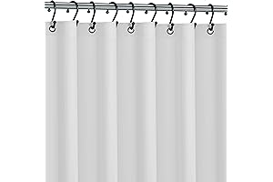 Premium Shower Curtain Liner with 12 Rust-Proof Hooks