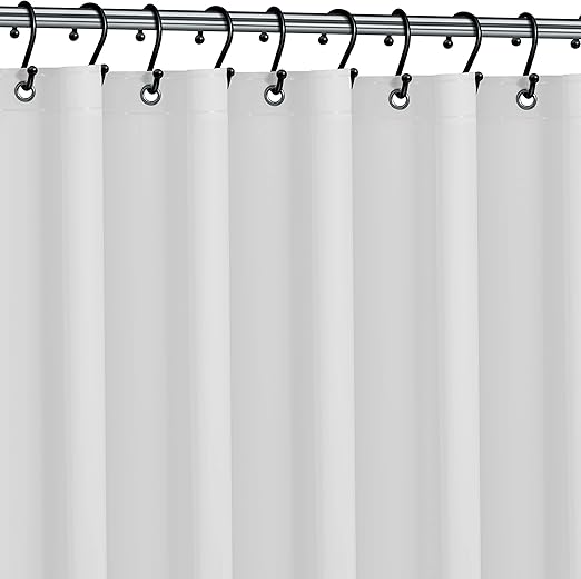 Premium Shower Curtain Liner, 72"W X 72''H - PVC-Free, 6G PEVA Shower Curtain with 12 Rust Proof Grommets And Magnet-weighted Bottom Hem - Moisture Stain Proof Shower Curtain Liner - White